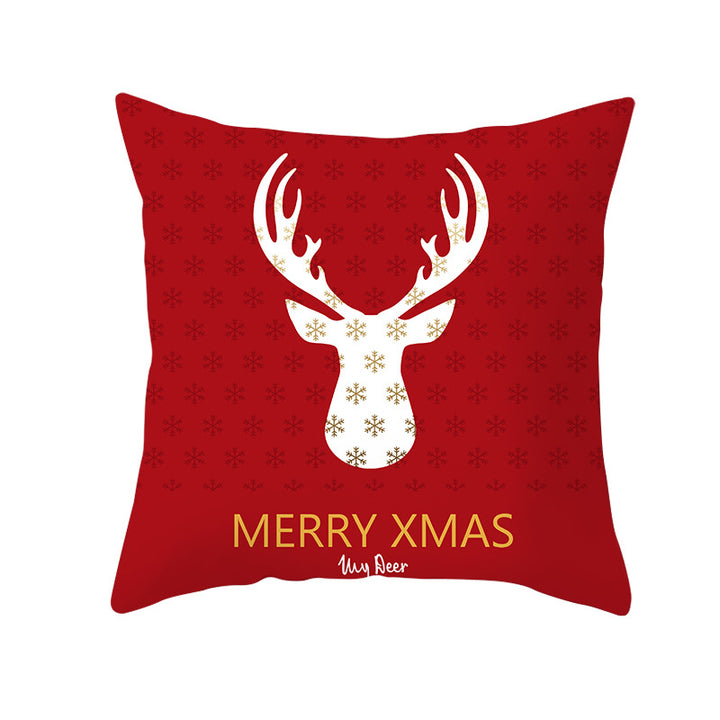 Festive Square Decorative Cushion Cover with Metallic Script Print and Concealed Zipper