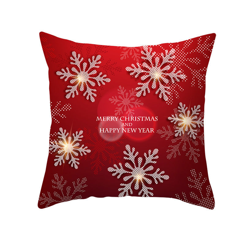 Festive Square Decorative Cushion Cover with Metallic Script Print and Concealed Zipper