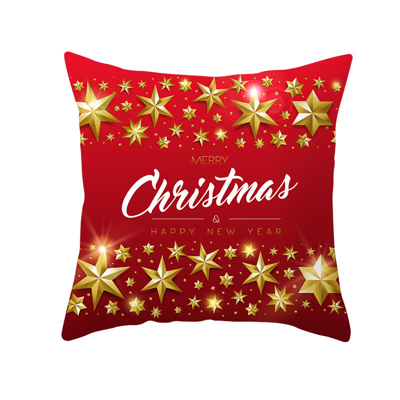Festive Christmas Star Wreath Decorative Throw Pillow
