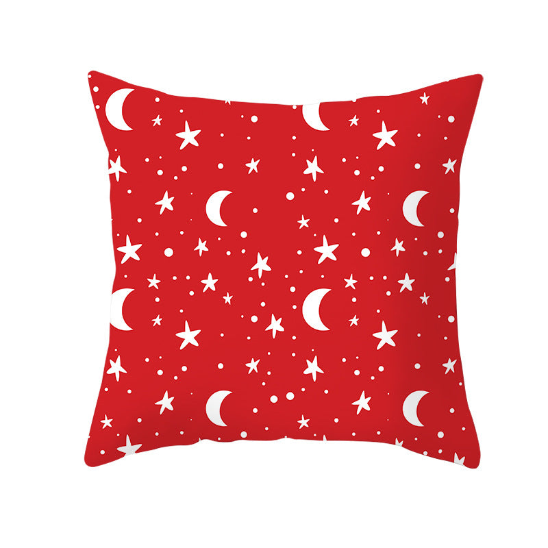 Festive Christmas Star Wreath Decorative Throw Pillow