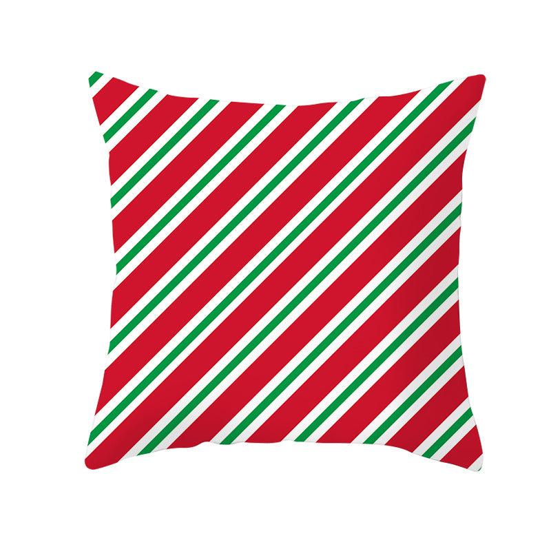 Plaid Cotton-Linen Square Throw Pillow Cover with 'Santa's Wish List' Typography and Concealed Zipper