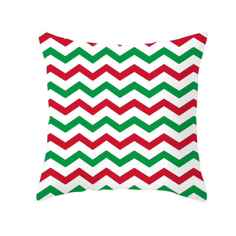 Plaid Cotton-Linen Square Throw Pillow Cover with 'Santa's Wish List' Typography and Concealed Zipper