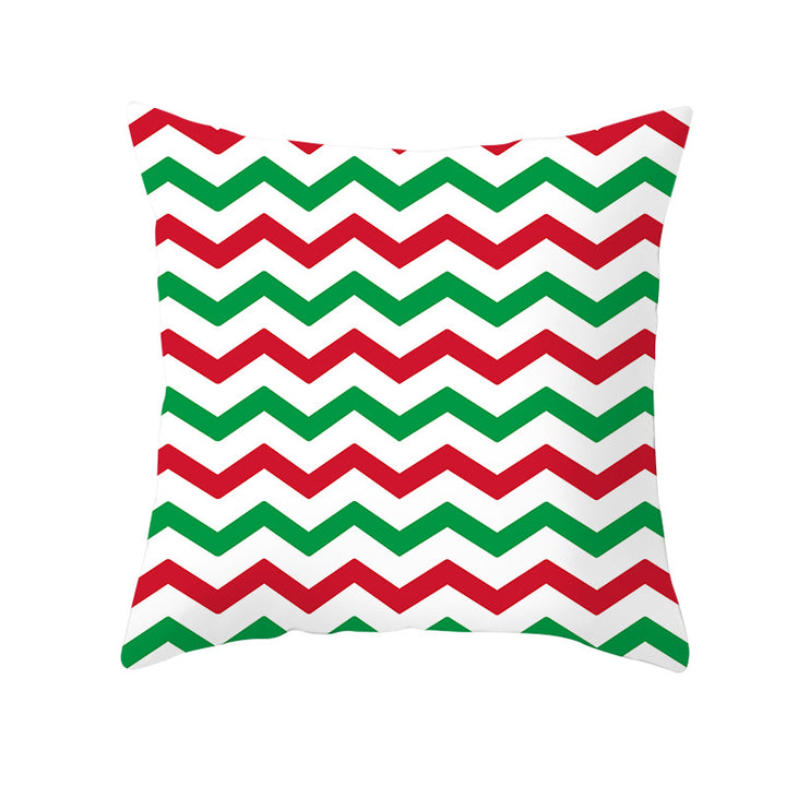 Plaid Cotton-Linen Square Throw Pillow Cover with 'Santa's Wish List' Typography and Concealed Zipper