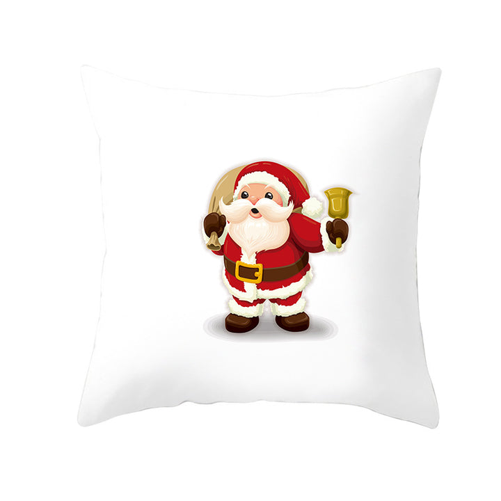 Square Decorative Throw Pillow Cover with Festive Bear Illustration and Concealed Zipper