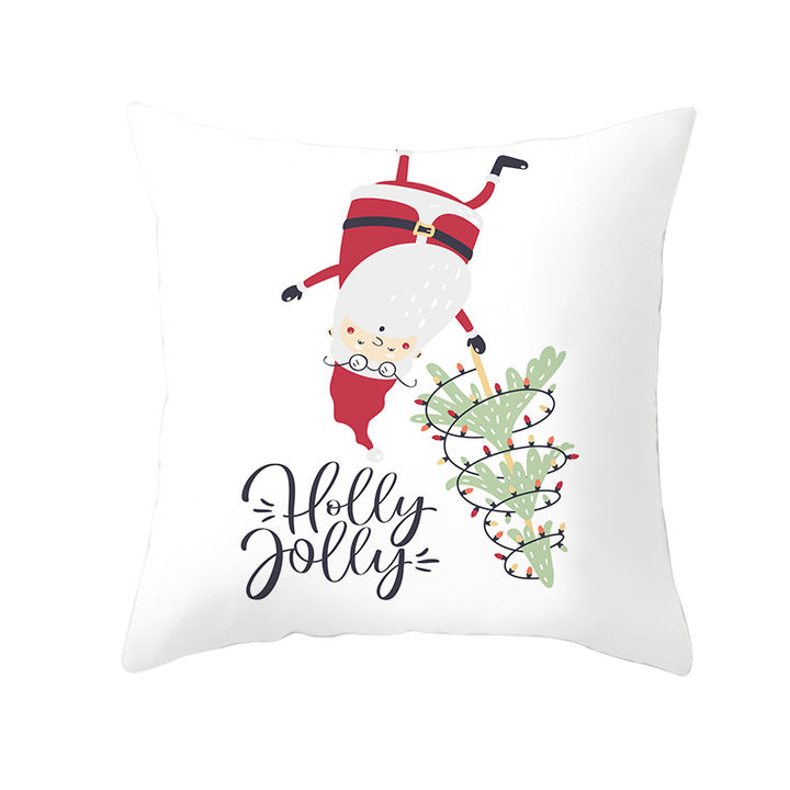 Square Decorative Throw Pillow Cover with Festive Bear Illustration and Concealed Zipper