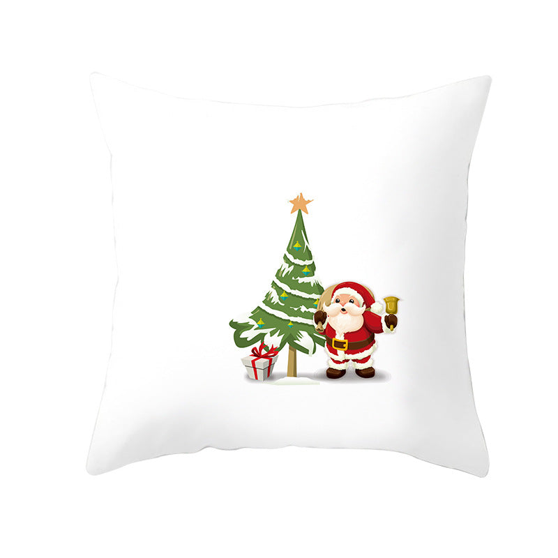 Square Decorative Throw Pillow Cover with Festive Bear Illustration and Concealed Zipper