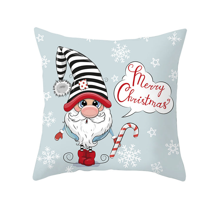 Square Decorative Throw Pillow Cover with Festive Bear Illustration and Concealed Zipper