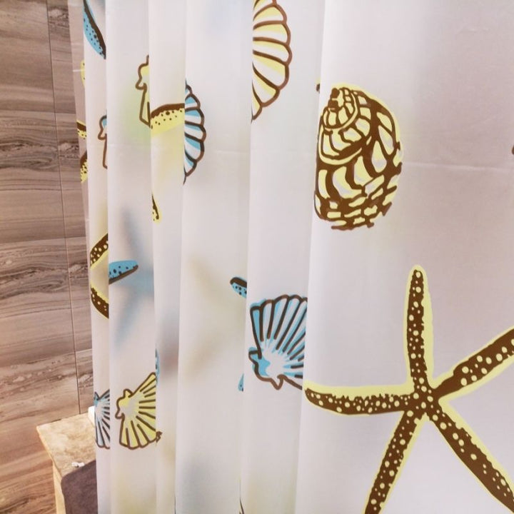 Coastal Sea Life Print Shower Curtain Stornfield