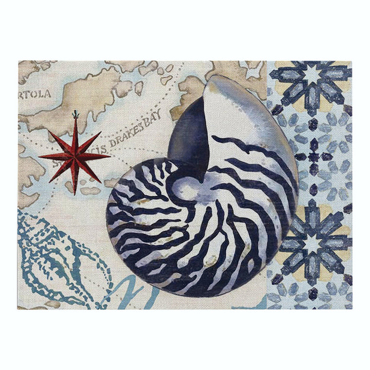 Nautical Mermaid Vintage Canvas Wall Art Print