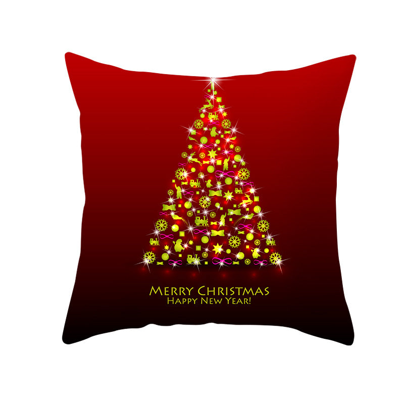 Festive Square Decorative Cushion Cover with Metallic Script Print and Concealed Zipper