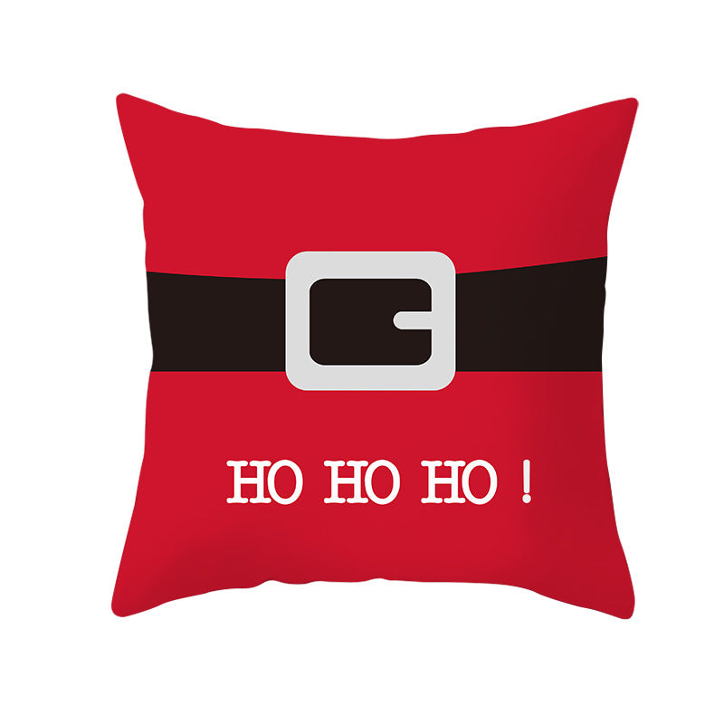 Festive Square Decorative Cushion Cover with Metallic Script Print and Concealed Zipper