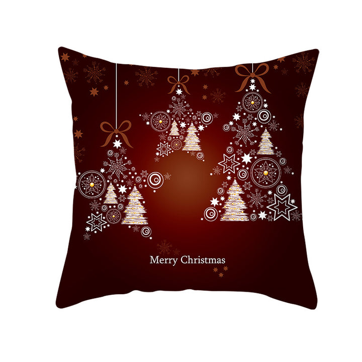 Festive Square Decorative Cushion Cover with Metallic Script Print and Concealed Zipper