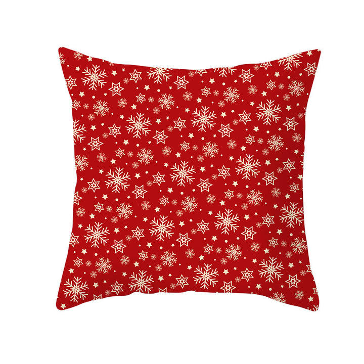 Festive Square Decorative Cushion Cover with Metallic Script Print and Concealed Zipper