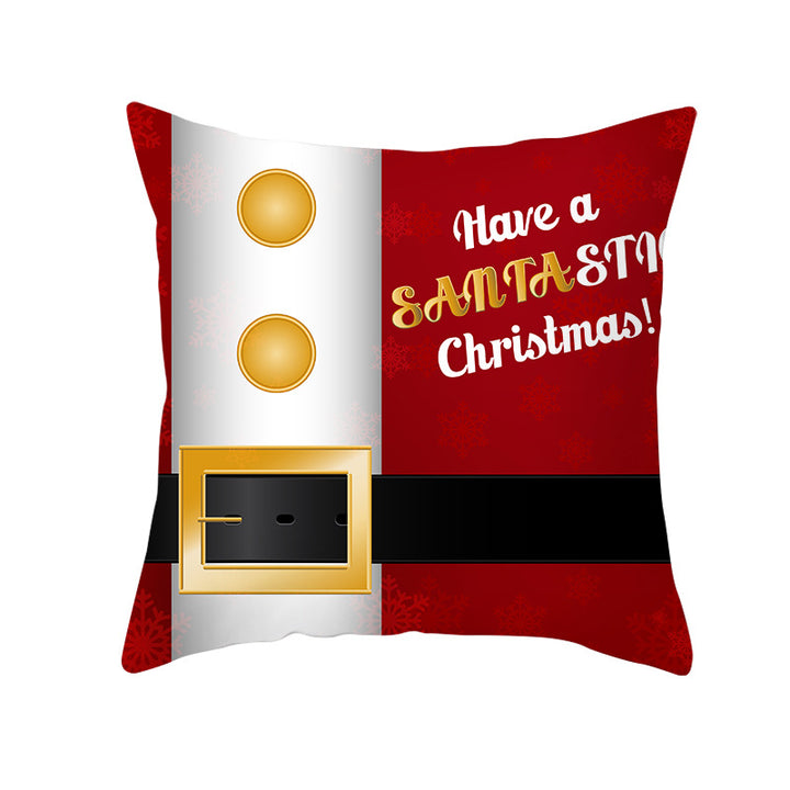 Festive Square Decorative Cushion Cover with Metallic Script Print and Concealed Zipper