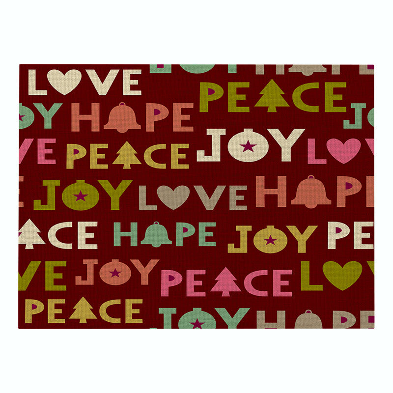 Festive Rectangular Holiday Polyester Tablecloth with 'Oh My Deer' Reindeer Silhouette and Pine Branch Border