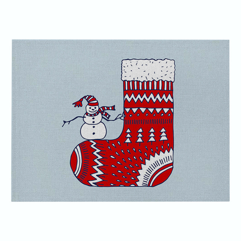 Festive Rectangular Holiday Polyester Tablecloth with 'Oh My Deer' Reindeer Silhouette and Pine Branch Border