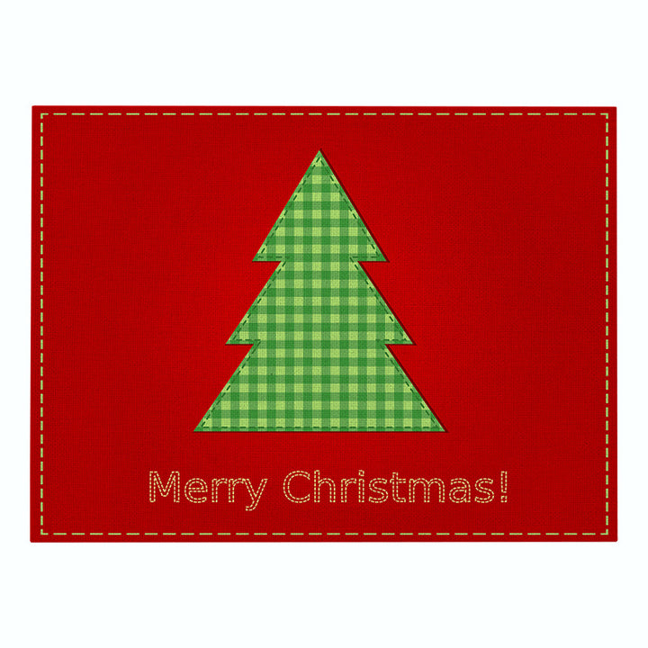 Festive Rectangular Holiday Polyester Tablecloth with 'Oh My Deer' Reindeer Silhouette and Pine Branch Border