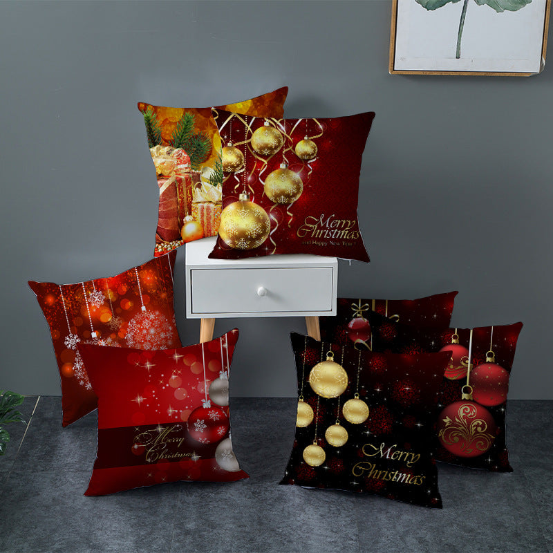 Festive Christmas Star Wreath Decorative Throw Pillow
