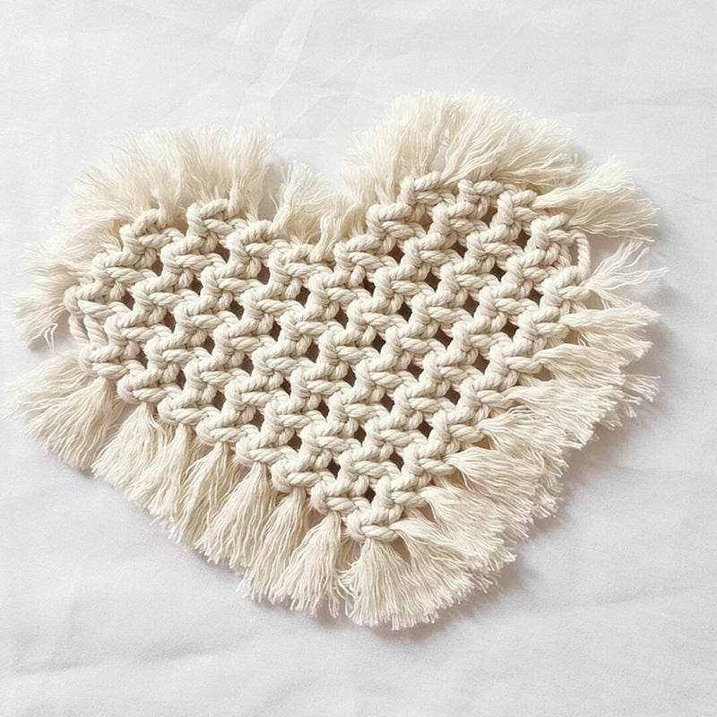 Decorative Macramé Heart-Shaped Trivet Stornfield