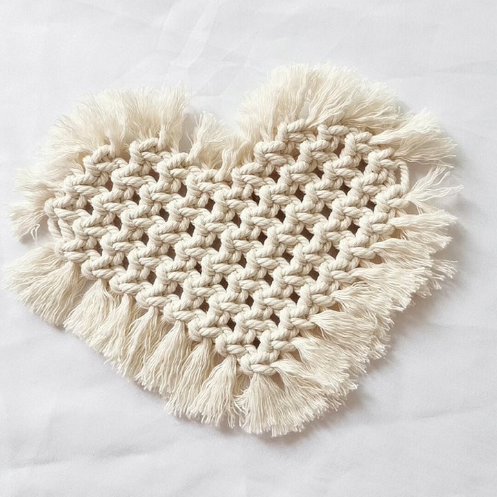 Decorative Macramé Heart-Shaped Trivet Stornfield