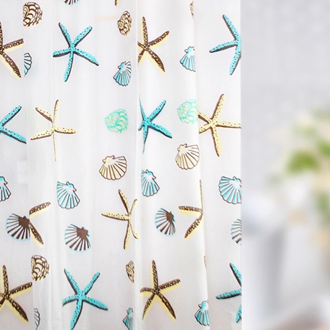 Coastal Sea Life Print Shower Curtain Stornfield