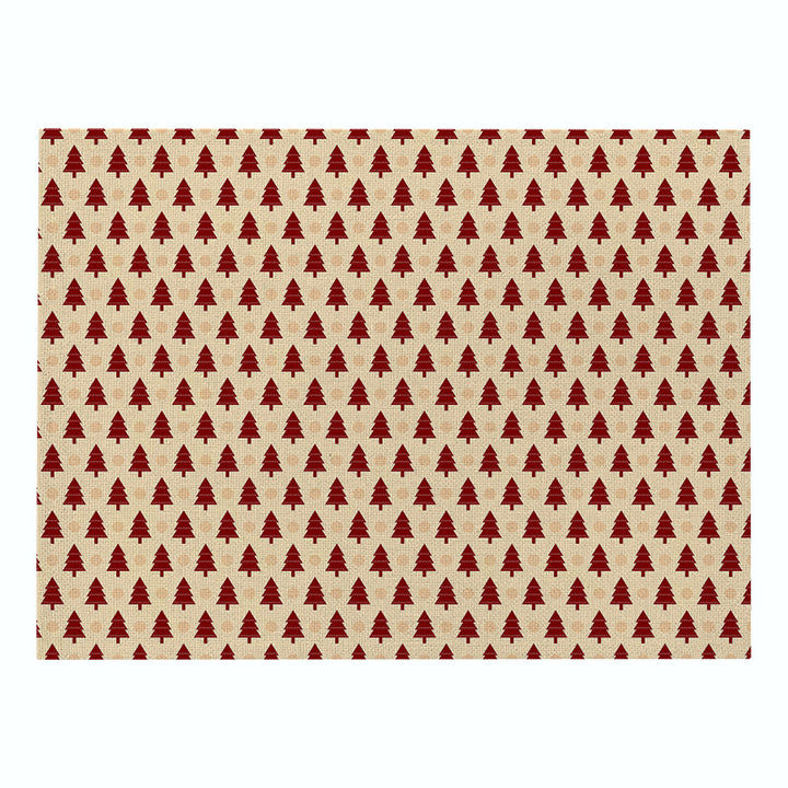 Festive Rectangular Holiday Polyester Tablecloth with 'Oh My Deer' Reindeer Silhouette and Pine Branch Border
