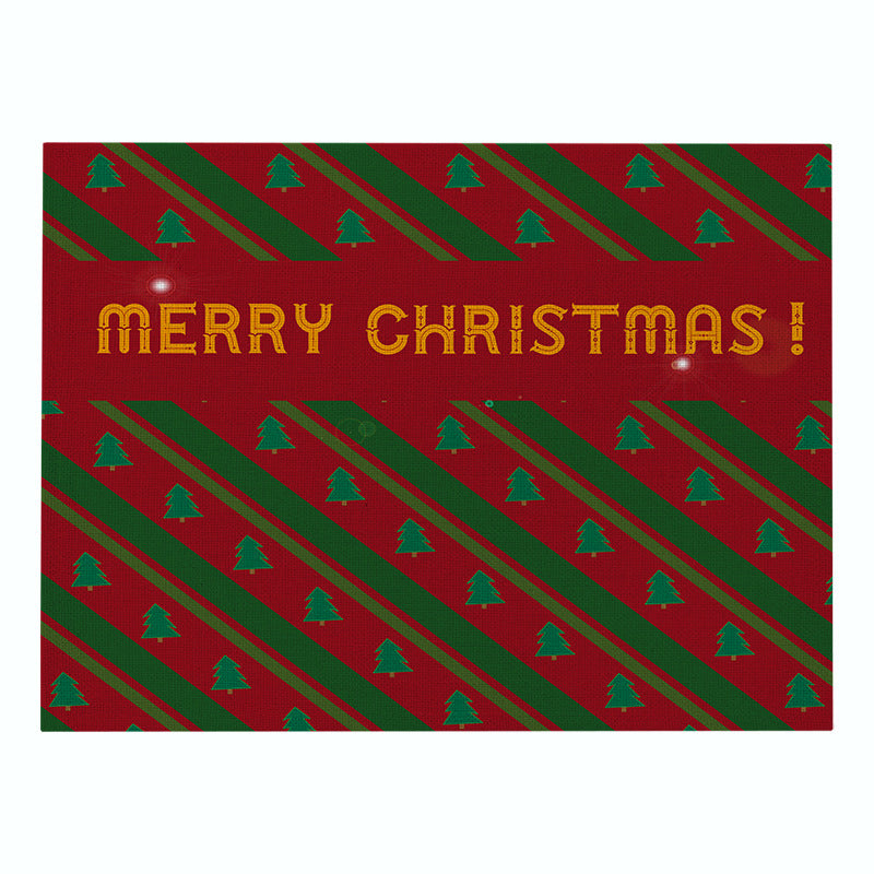Festive Rectangular Holiday Polyester Tablecloth with 'Oh My Deer' Reindeer Silhouette and Pine Branch Border
