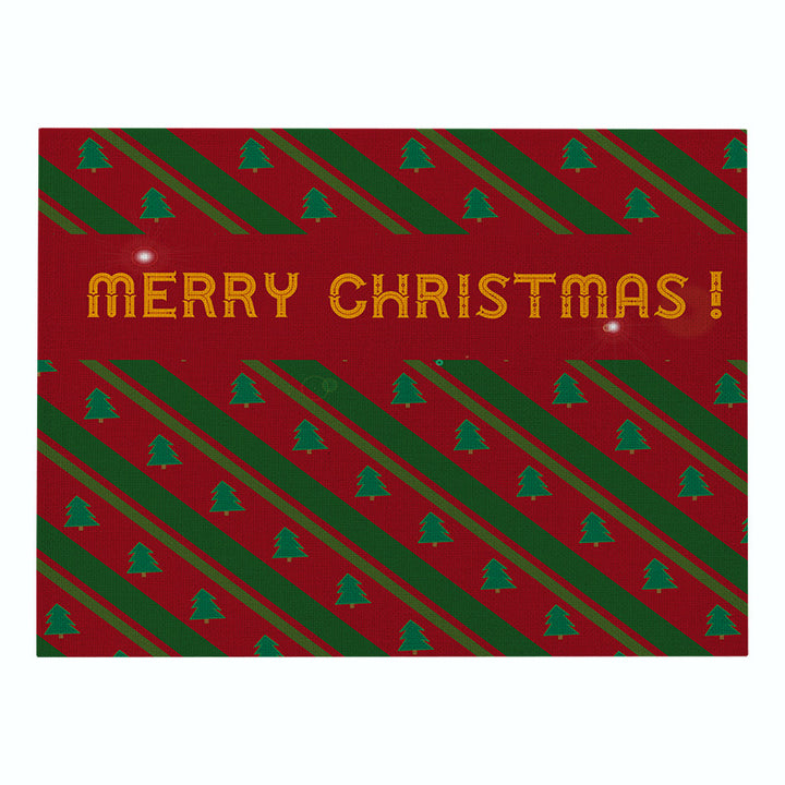 Festive Rectangular Holiday Polyester Tablecloth with 'Oh My Deer' Reindeer Silhouette and Pine Branch Border