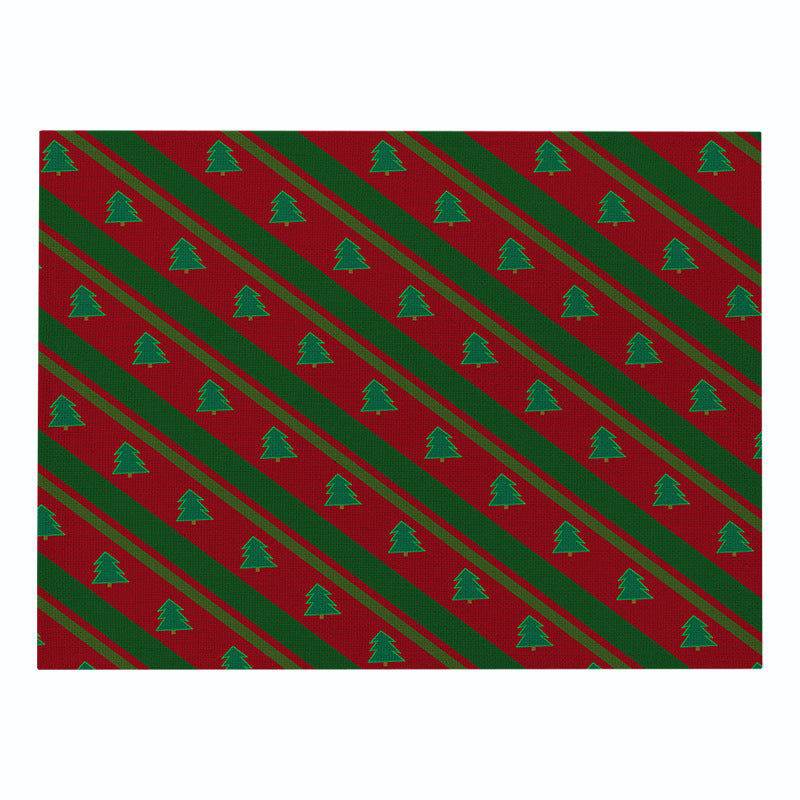 Festive Rectangular Holiday Polyester Tablecloth with 'Oh My Deer' Reindeer Silhouette and Pine Branch Border