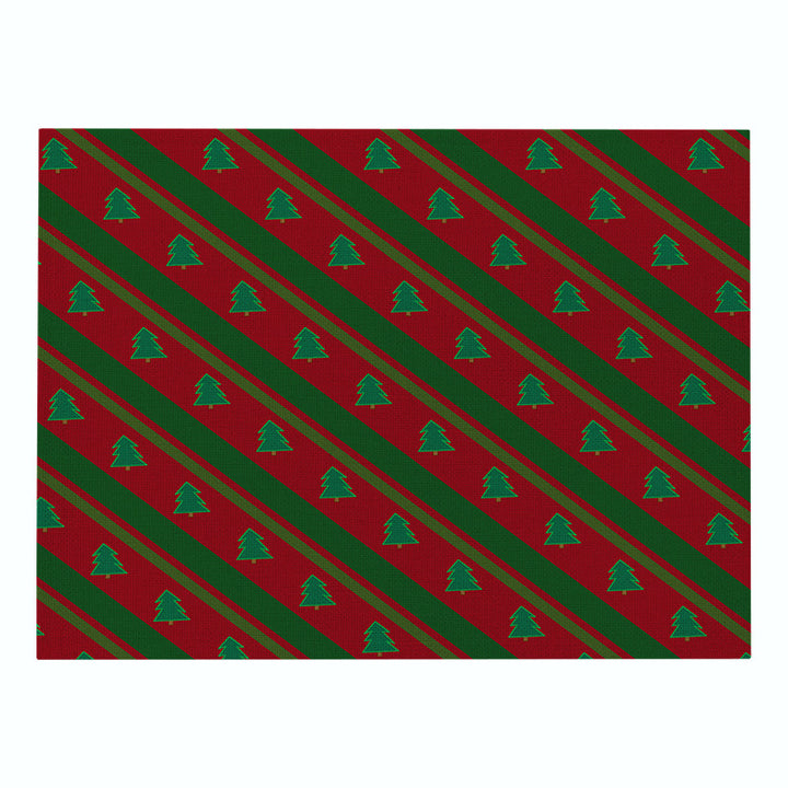 Festive Rectangular Holiday Polyester Tablecloth with 'Oh My Deer' Reindeer Silhouette and Pine Branch Border