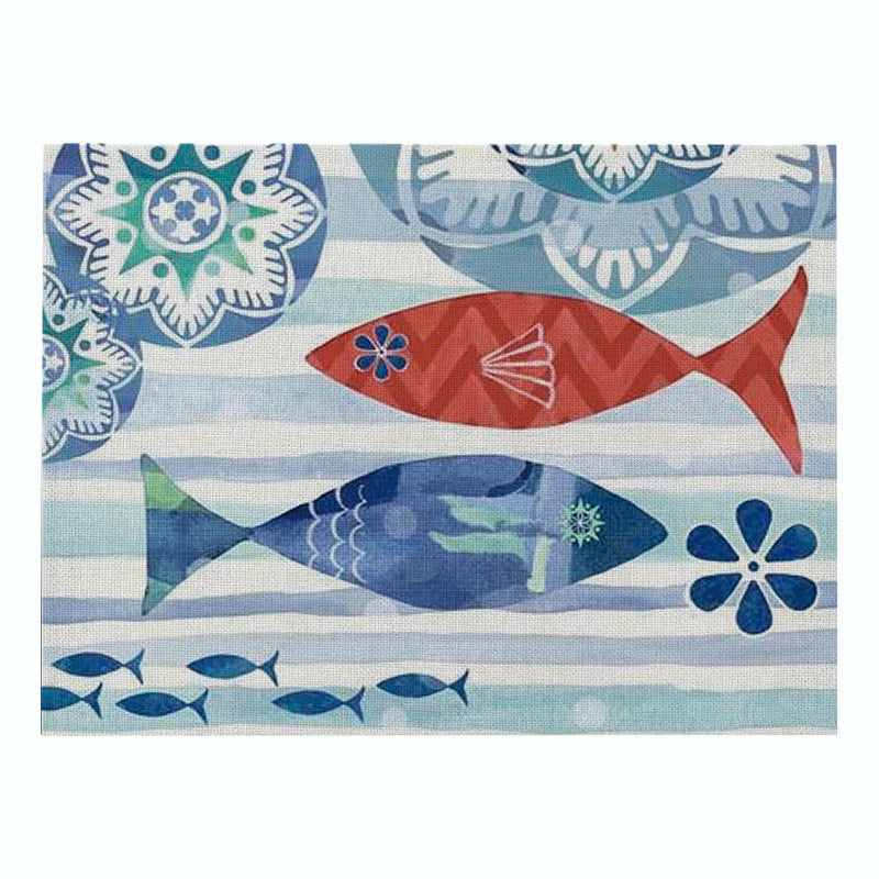 Nautical Mermaid Vintage Canvas Wall Art Print