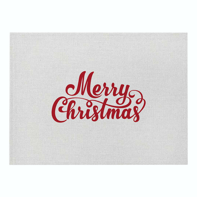 Festive Rectangular Holiday Polyester Tablecloth with 'Oh My Deer' Reindeer Silhouette and Pine Branch Border