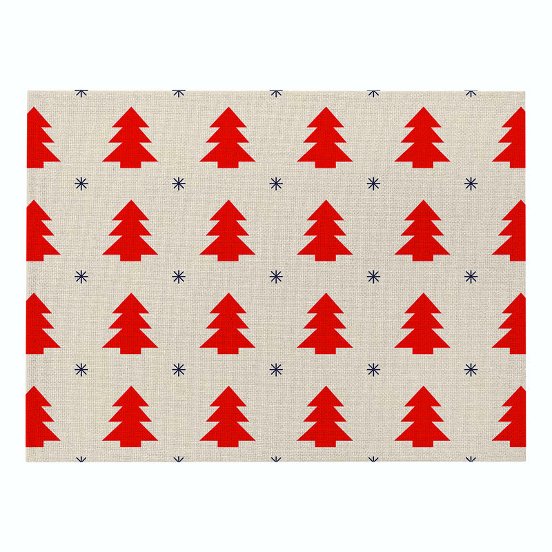 Festive Rectangular Holiday Polyester Tablecloth with 'Oh My Deer' Reindeer Silhouette and Pine Branch Border