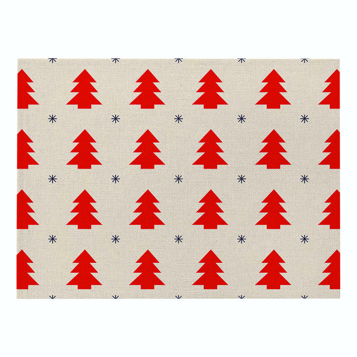 Festive Rectangular Holiday Polyester Tablecloth with 'Oh My Deer' Reindeer Silhouette and Pine Branch Border