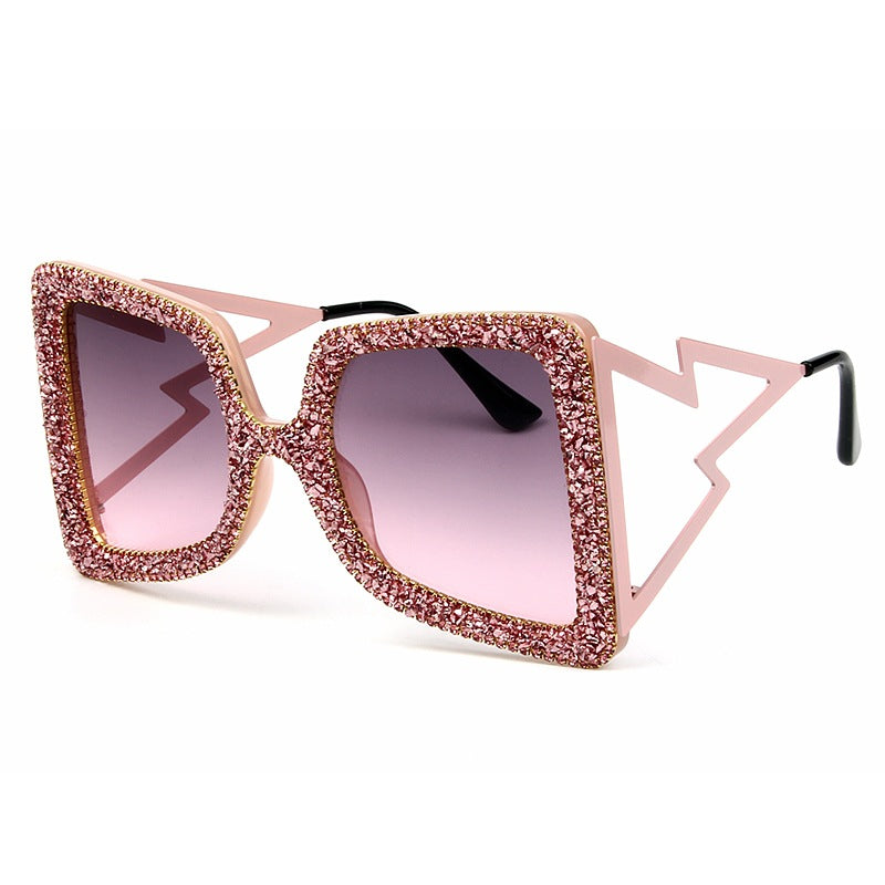 Women's oversized sunglasses with glittering crystal frame Stornfield