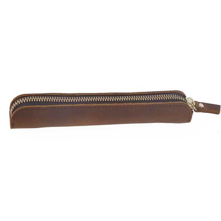 Premium Leather Zippered Pen Case