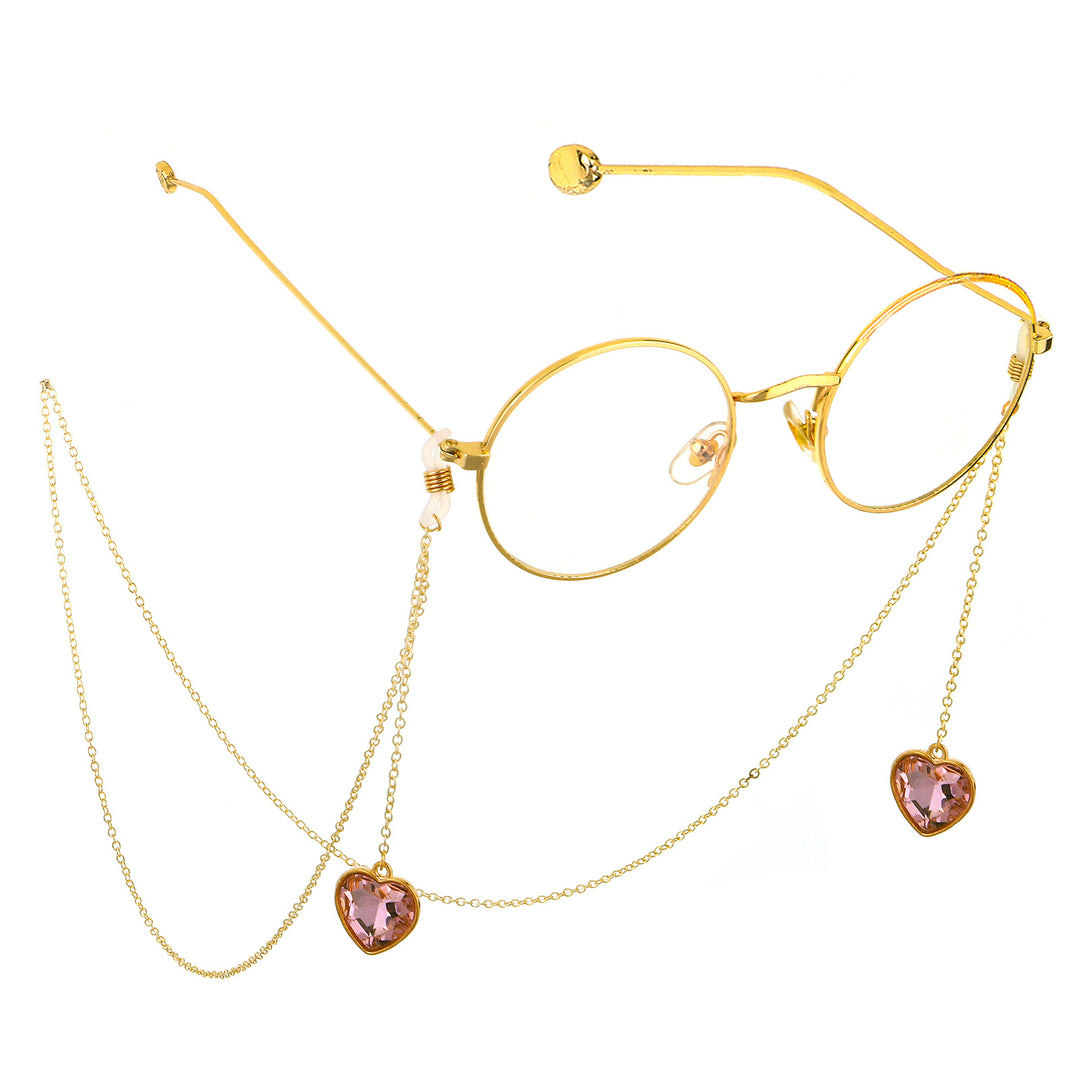 Heart-Shaped Crystal Accent Eyewear Holder Stornfield