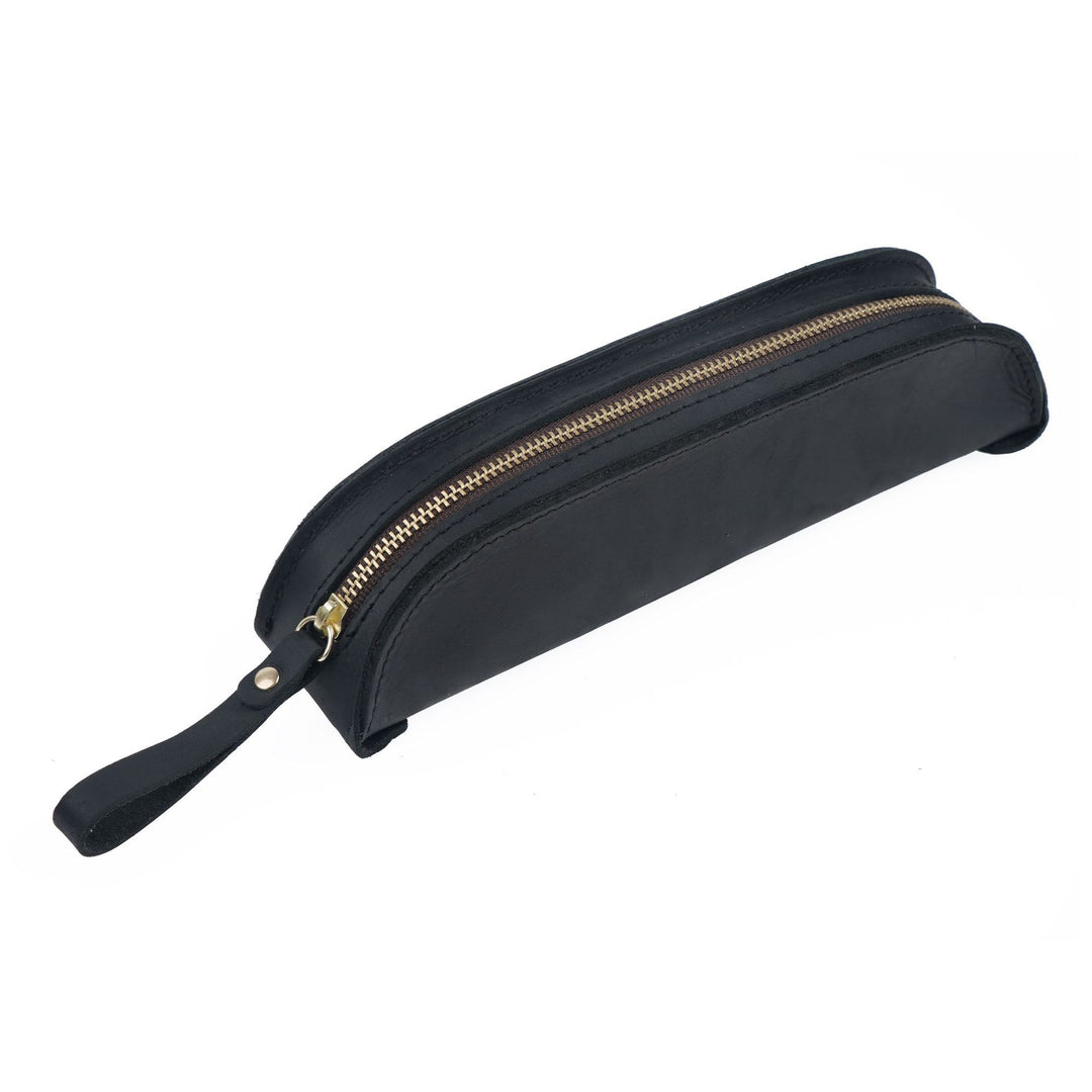 Premium Leather Double Zippered Pencil Case