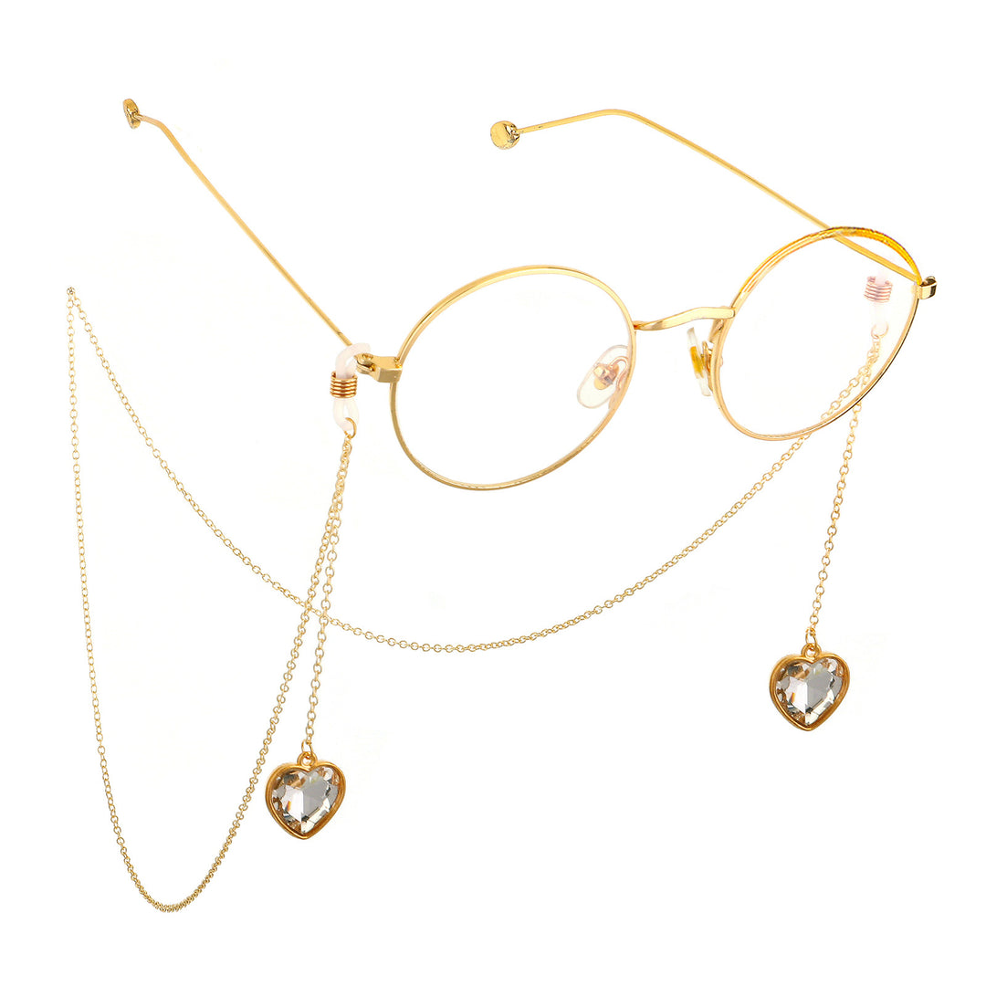 Heart-Shaped Crystal Accent Eyewear Holder Stornfield