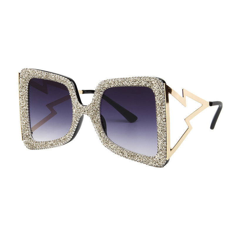 Women's oversized sunglasses with glittering crystal frame Stornfield