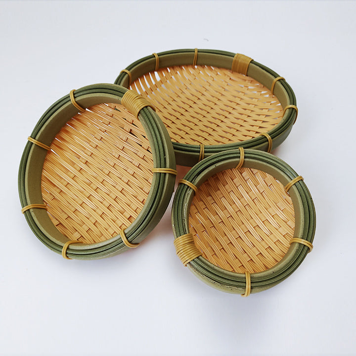 Handcrafted Round Woven Basket Set Stornfield