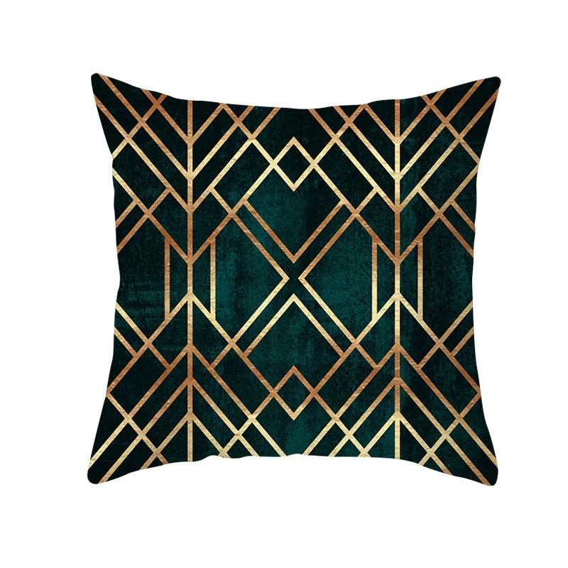 Square Decorative Throw Pillow Cover with Botanical Vein Floral Print and Concealed Zipper