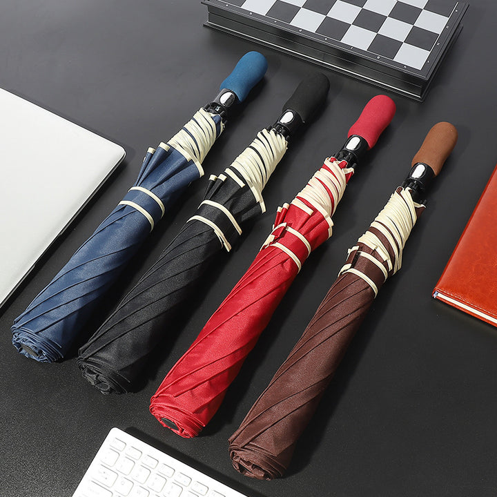 Ladies automatic foldable umbrella with wind-resistant construction Stornfield