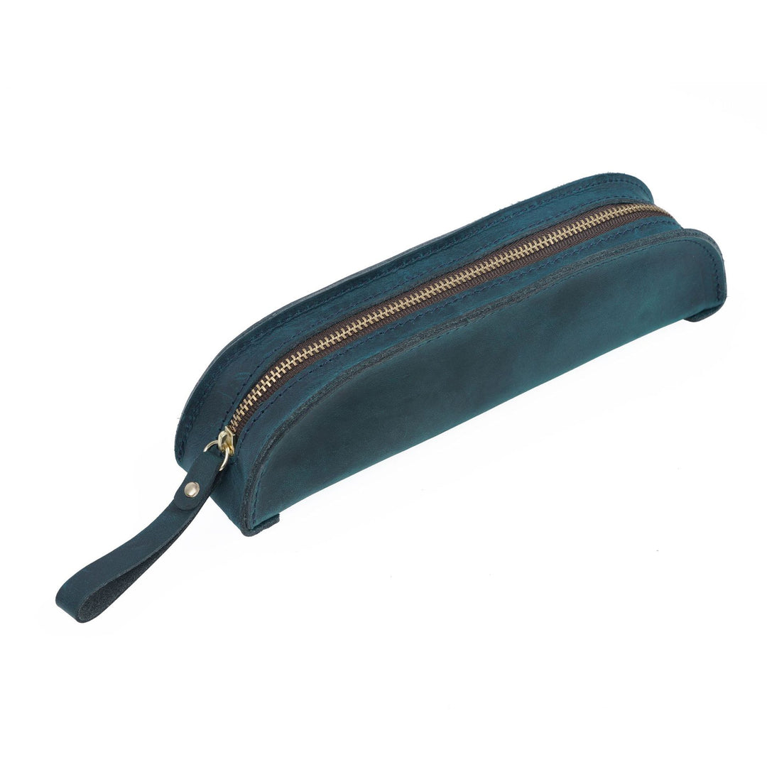 Premium Leather Double Zippered Pencil Case