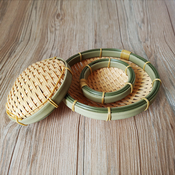 Handcrafted Round Woven Basket Set Stornfield