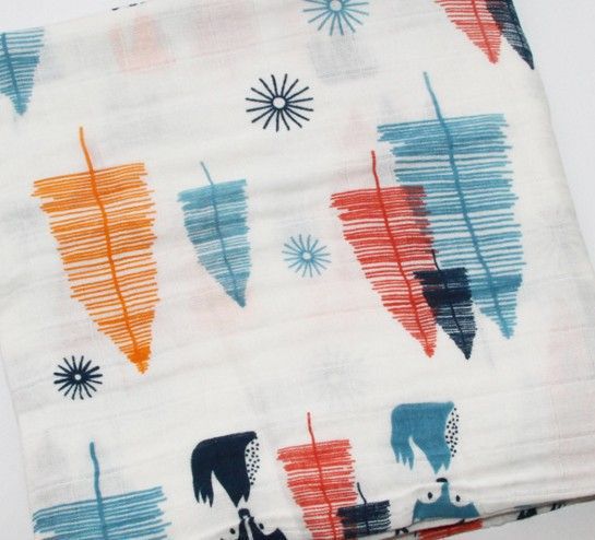 Cotton Muslin Baby Blanket with Heart Pattern Stornfield