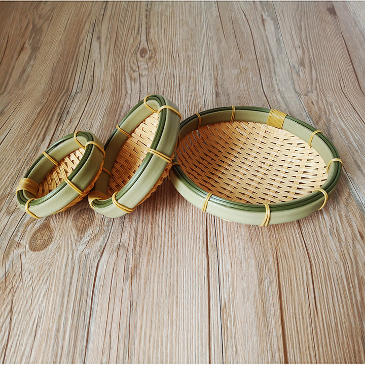 Handcrafted Round Woven Basket Set Stornfield