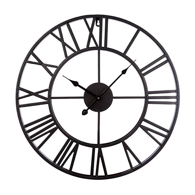 Stornfield | Silent Wall Clock Large Roman Numerals 16 Inch Iron