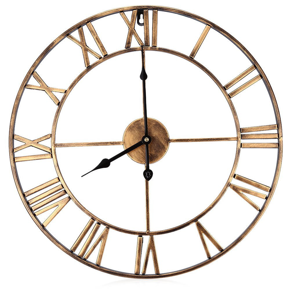 Stornfield | Silent Wall Clock Large Roman Numerals 16 Inch Iron