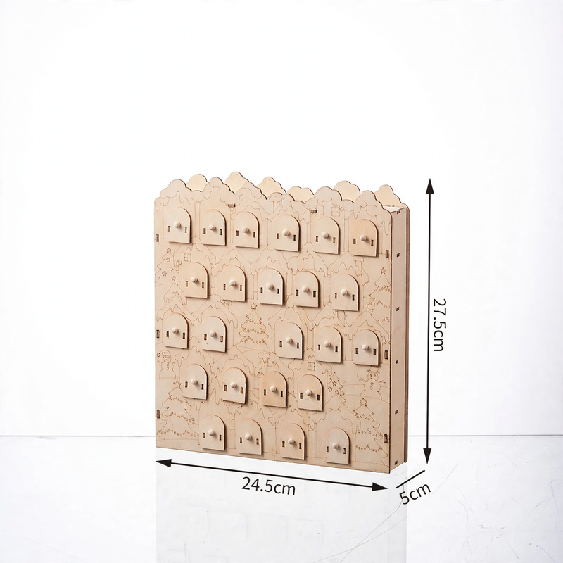 Illuminated wooden advent calendar with LED